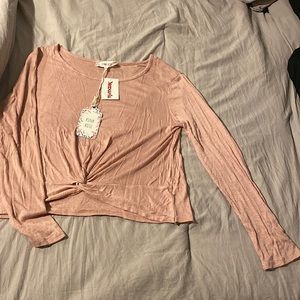 Light pink cropped Pink Rose long sleeve